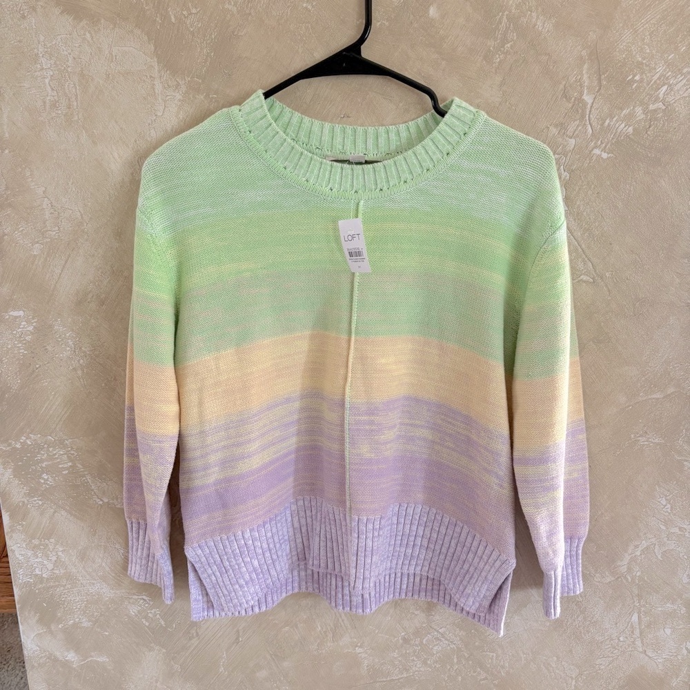 LOFT Multicolor Pastel Sweater